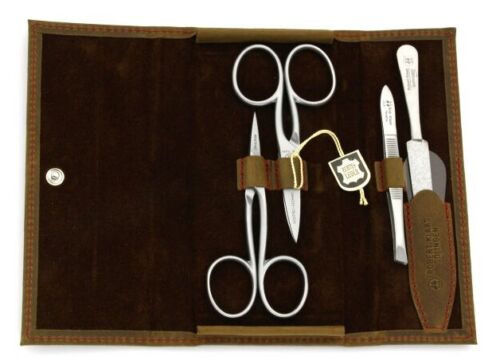 ROBERT KLAAS by HAND "MOUNTAIN BEAR" 4 PCS MANICURE SET PRESS STUD CASE/ VINTAGE - Picture 2 of 2