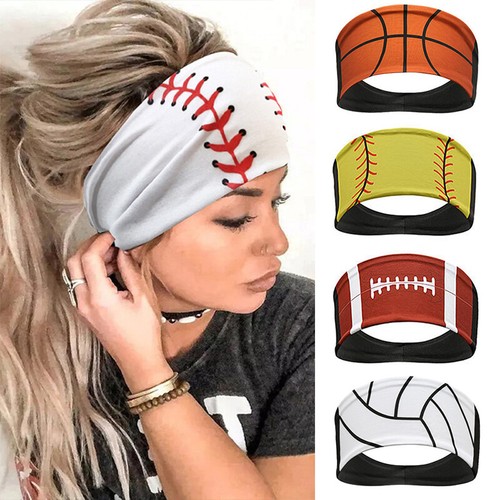 Men and Women Headbands Ball Pattern Headbands Sports Sweatbands Hair Band - Picture 10 of 21