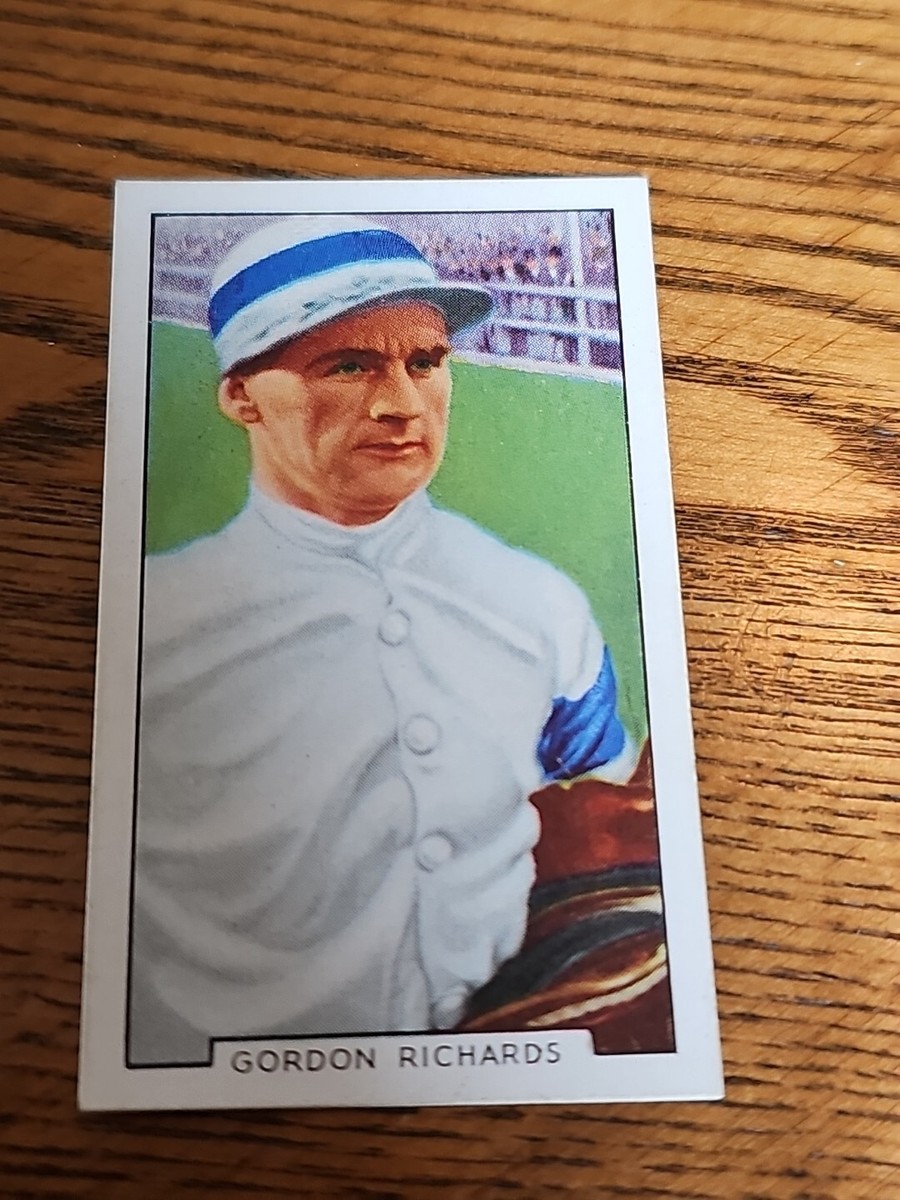 1936 GALLAHER LTD SPORTING PERSONALITIES #14 GORDON RICHARDS Cigarrette Card 