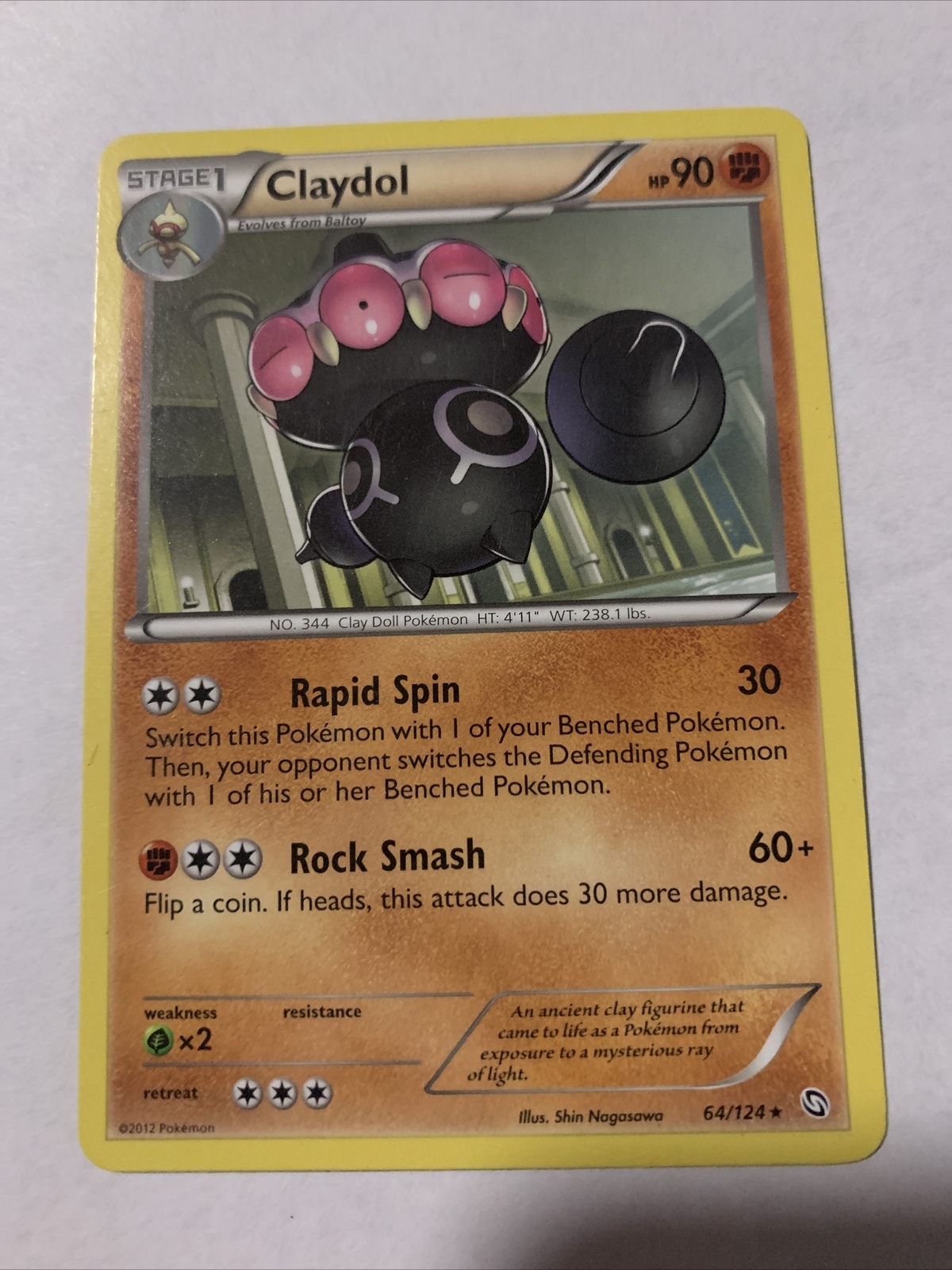 POKÉMON CLAYDOL 64/124 RARE NM CARD DRAGON EXALTED Tcg
