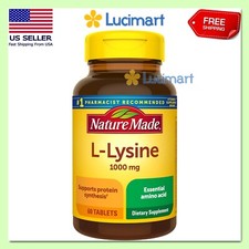 Nature Made L-Lysine 1000 mg, Dietary Supplement, 60 Tablets