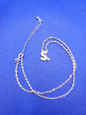 Disney Letter S Initial Pendant Necklace Mickey Crystal Ears Silver Tone