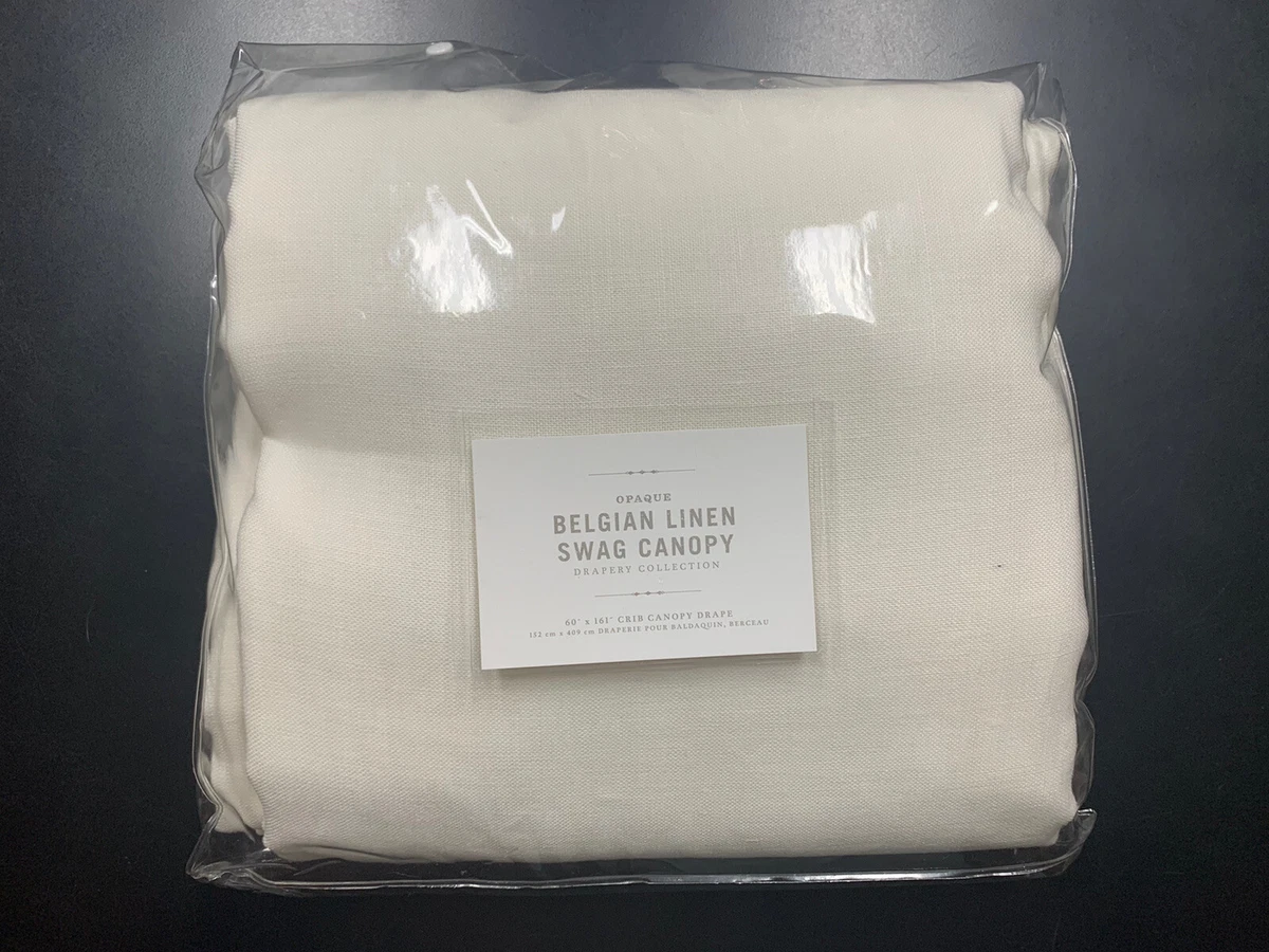 Restoration Hardware Baby Child Opaque Linen Crib Swag Canopy White 161