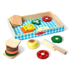 Melissa Doug Wooden Sandwich-Making Pretend Play Food Set