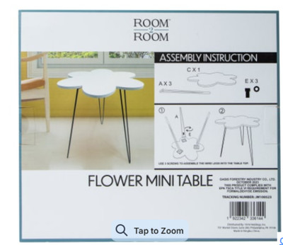 Flower Mini Table 13.38in x 12in - Cute Aesthetic Flower Side Table - Random Col
