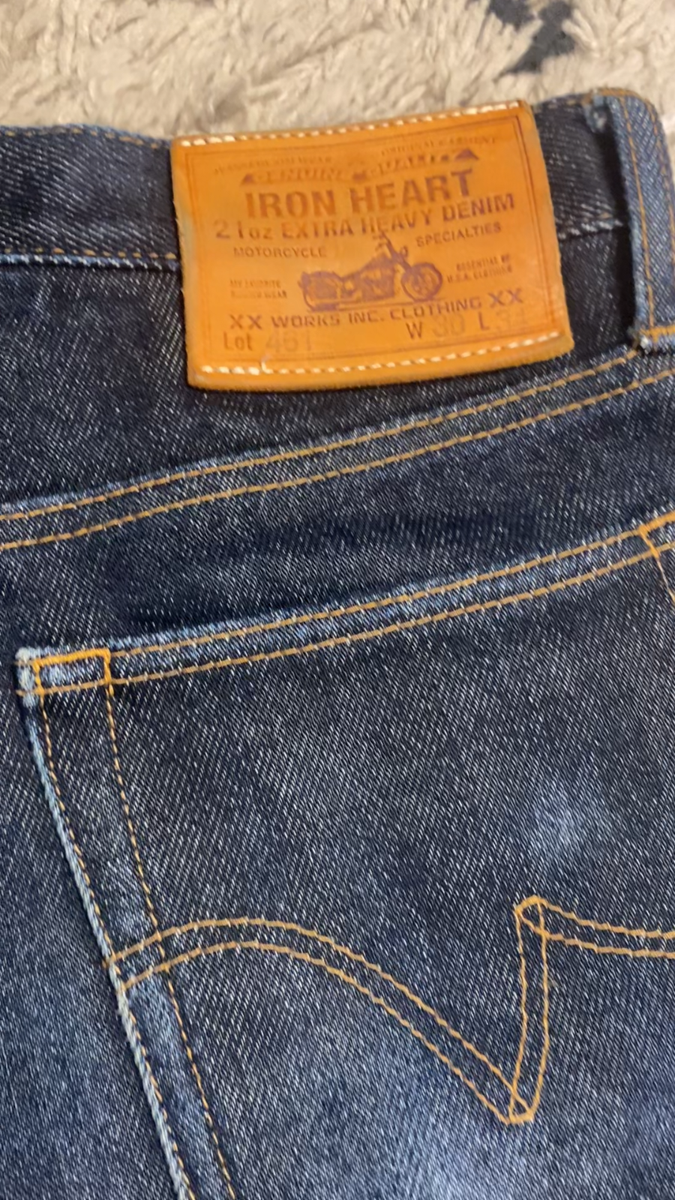 IRON HEART No Duty for US Jeans Bootcut 461 W30 Heavy Denim 21oz