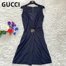 USED [EXCELLENT CONDITION] GUCCI SLEEVELESS CACHE-COEUR DRESS, BLACK GOLD GOOD