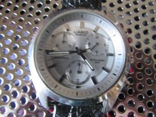 CASCIO CHONOGRAPH BESIDE QUARTZ S/STEEL -BEM 503 NEW BATERY & LEATHER BAND