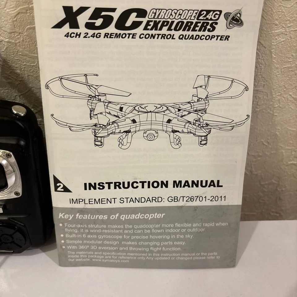 Syma X5c Drone With 2.4g Remote Control Hd Camera Beginner Quadcopter Outdoor - Image 4 of 4