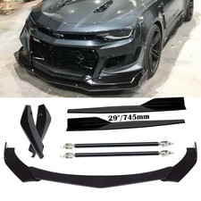 Gloss Black Front Bumper Lip Spoiler Side Skirts For Chevrolet Camaro Ss 1le Zl1 Gloss Black Front Bumper Lip Spoiler Side Skirts For Chevrolet Camaro Ss 1le Zl1