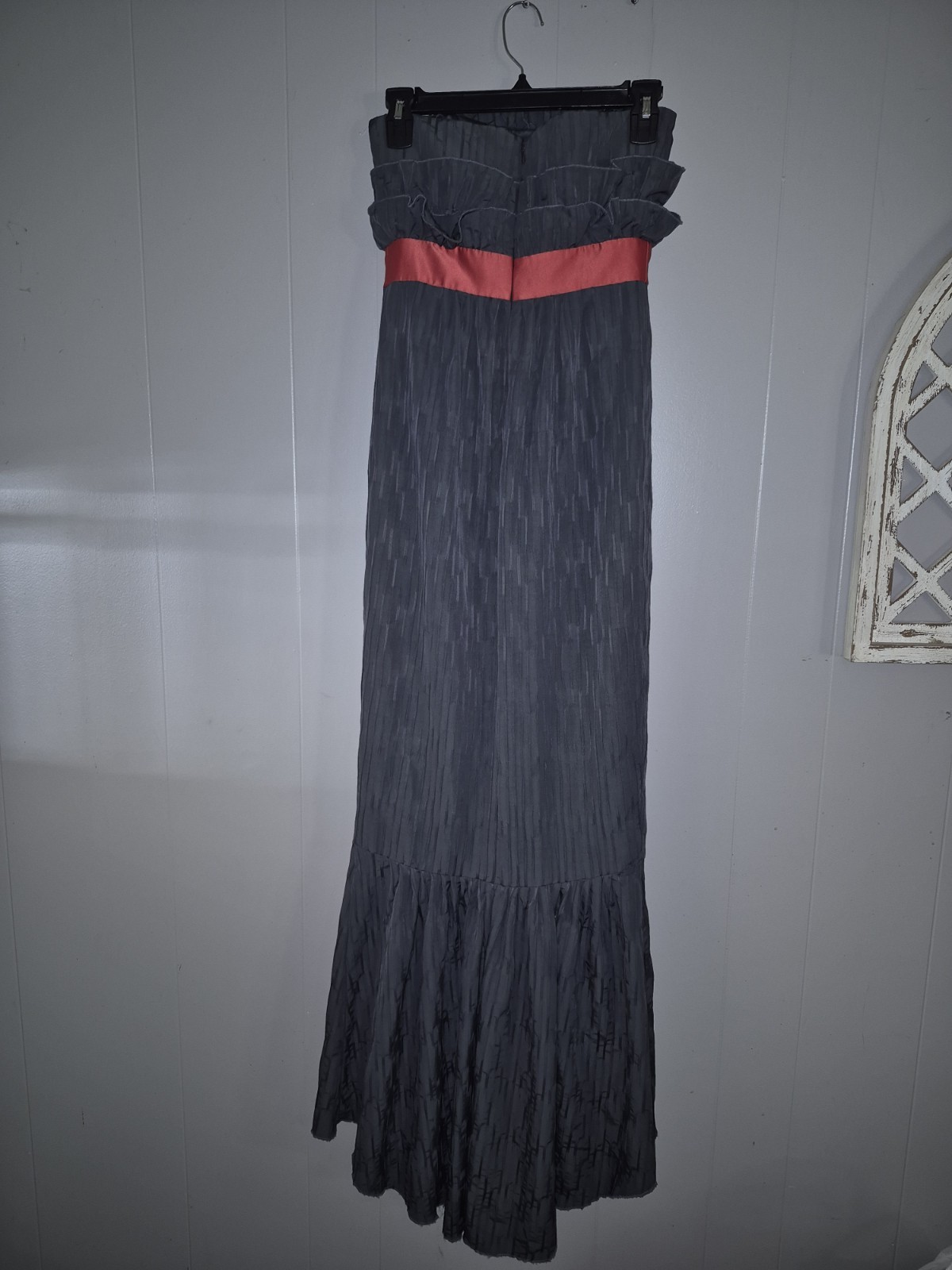 BCBGeneration Navy Ruffled Strapless Long Dress S… - image 4