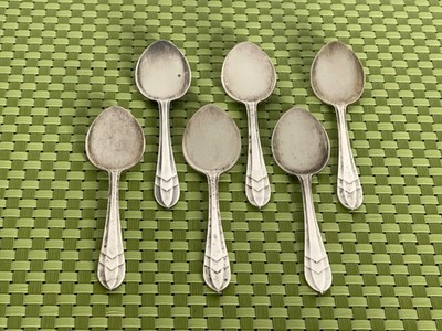 Vintage BG Ltd EPNS Sheffield England Silverplate 6 Sherbet Spoons - 4 7/8''