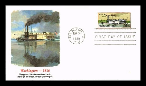 US COVER STEAMBOATS WASHINGTON FIRST DAY ISSUE FLEETWOOD