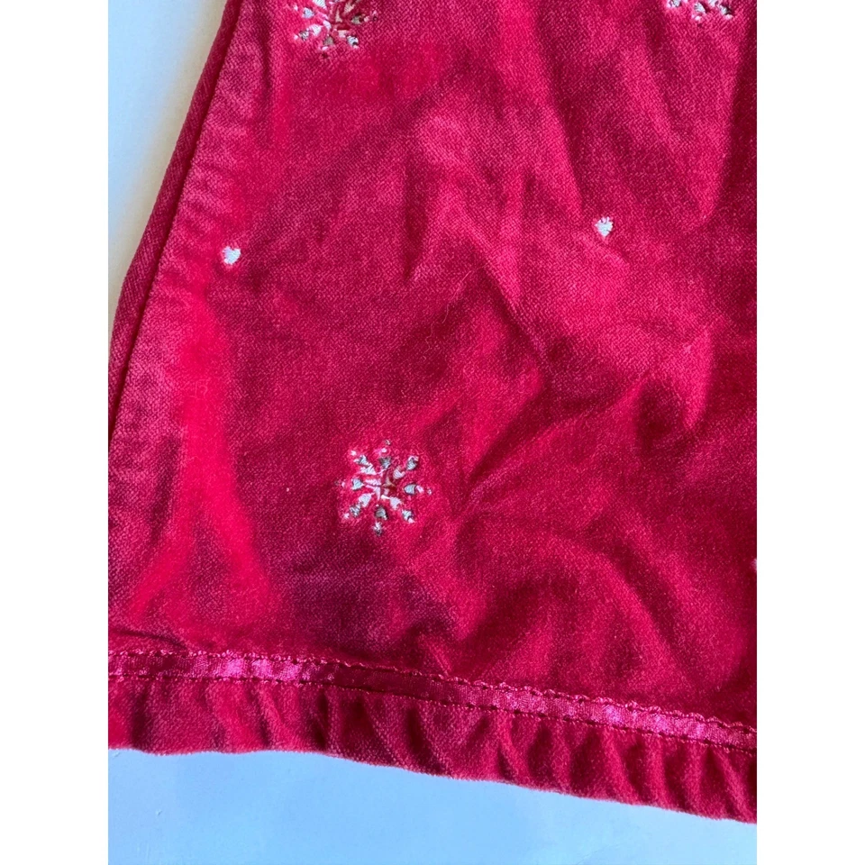 Vestido de vacaciones Sonoma 2T rojo bordado copos de nieve invierno Y2K para niñas pequeñas Foto 4 de 4