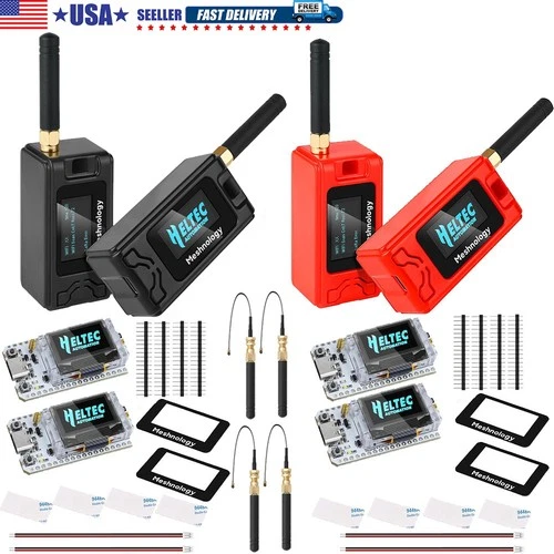 2Set Meshtastic LoRa V3 ESP32 Board Heltec V3 + 915MHz Antenna + Case+ Battery
