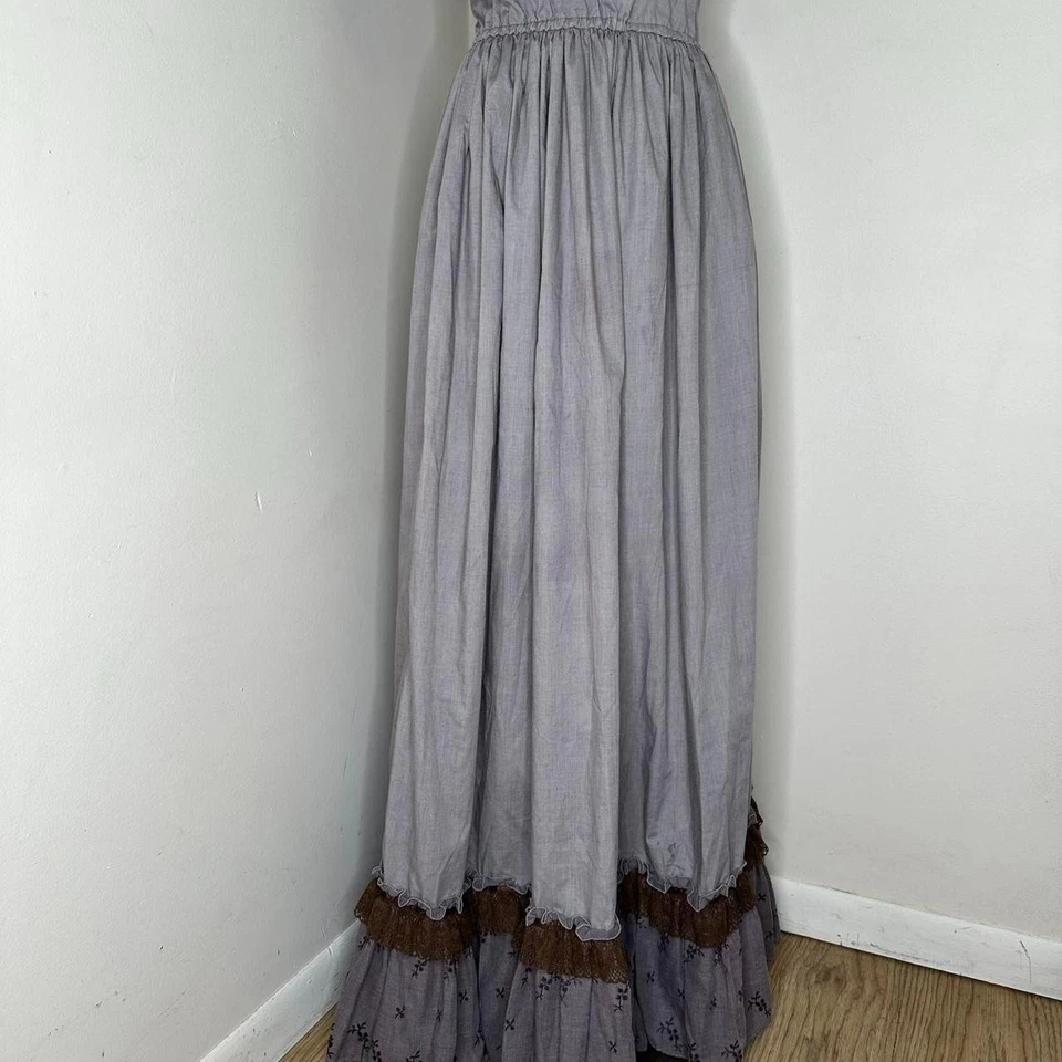 Vestido Regencia Gris Hecho a Mano Vintage Foto 4 de 4