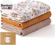 3 Pack Muslin Swaddles for Newborns Baby Blankets for Girls Boys Cotton Swaddle 