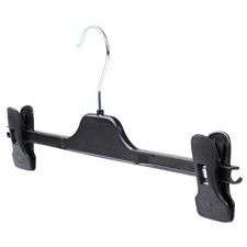 The Hanger Store Black Plastic Clip Hangers for Trousers, Skirts Coat Clothes