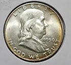 Beautiful Toned 1950 Benjamin Franklin Half Dollar Silver Uncirculated BU Coin