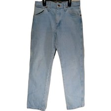Vintage Wrangler Straight Leg Denim Jeans Light Blue Regular Fit Logo 30x32