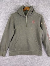 Carhartt Youth Medium 10-12 Hoodie Olive Green Sleeve Logo Distressed Pullover