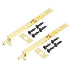 2 Pcs 8"x0.71" Flush Bolt Door Concealed Slide Lock Latch Gold Tone