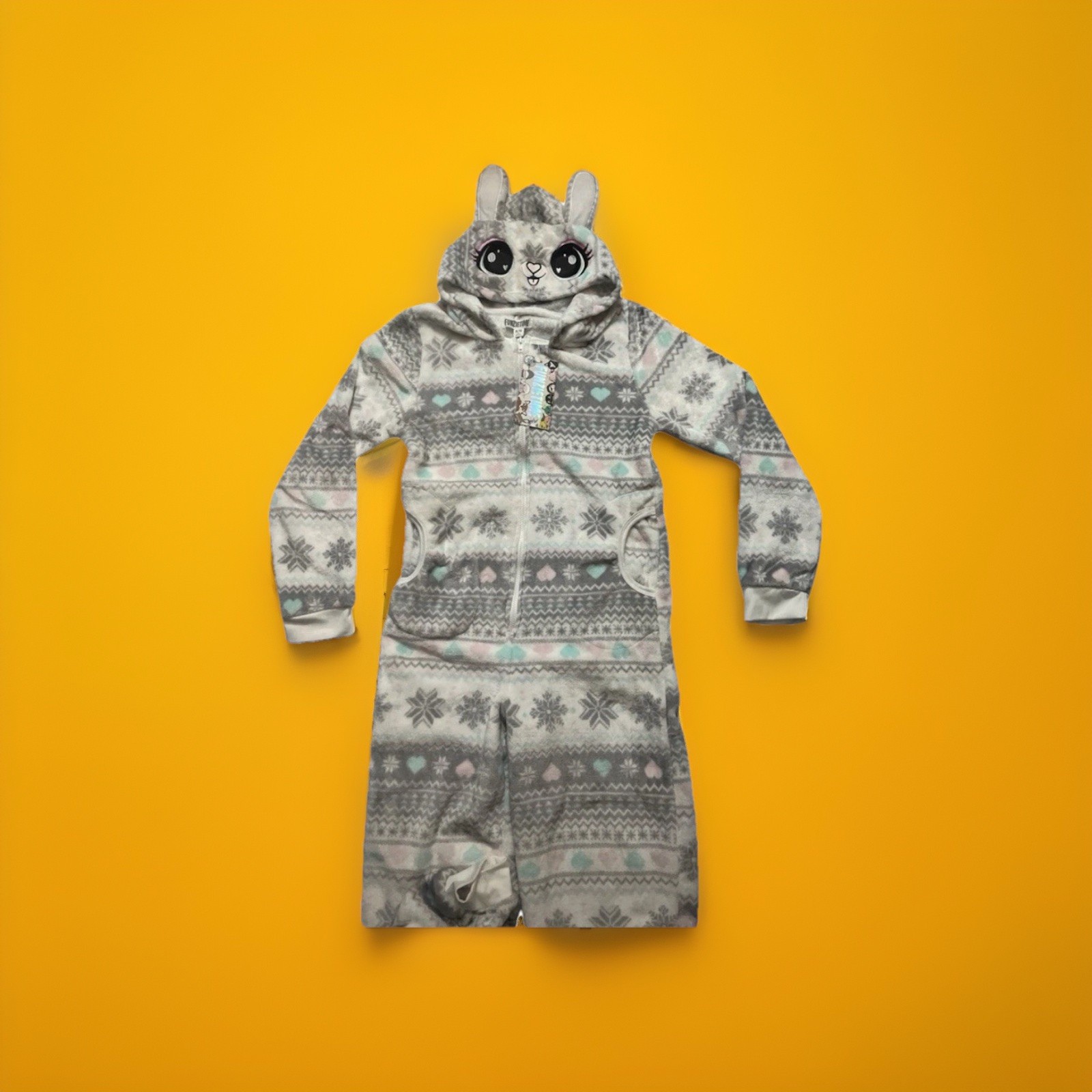 Adult One Piece Bodysuit Jumpsuit XL Hooded Animal Funzietime Multi-Color Fleece