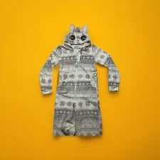 Adult One Piece Bodysuit Jumpsuit XL Hooded Animal Funzietime Multi-Color Fleece