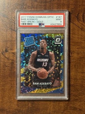 2017 Donruss Optic /10 BAM ADEBAYO Gold Fast Break Rookie PSA 9 Miami Heat SSP