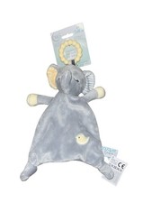 Douglas Baby Gray Elephant Teething Ring Lovey Security Blanket Plush unisex