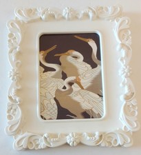 Ikea  Vintage Kvill  Helena Svensson White Plastic Ornate Photo Frame 5 x 7