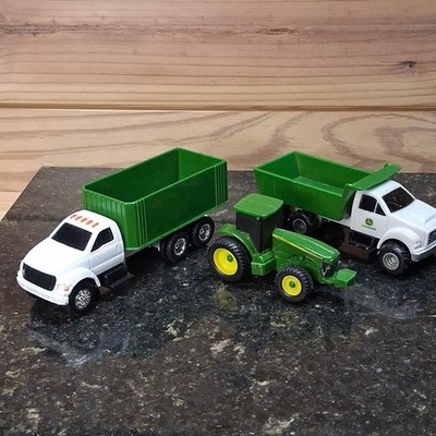 Ertl TOMY John Deere Plastic Tractor  , John Deere Dump Truck, Grain truck 