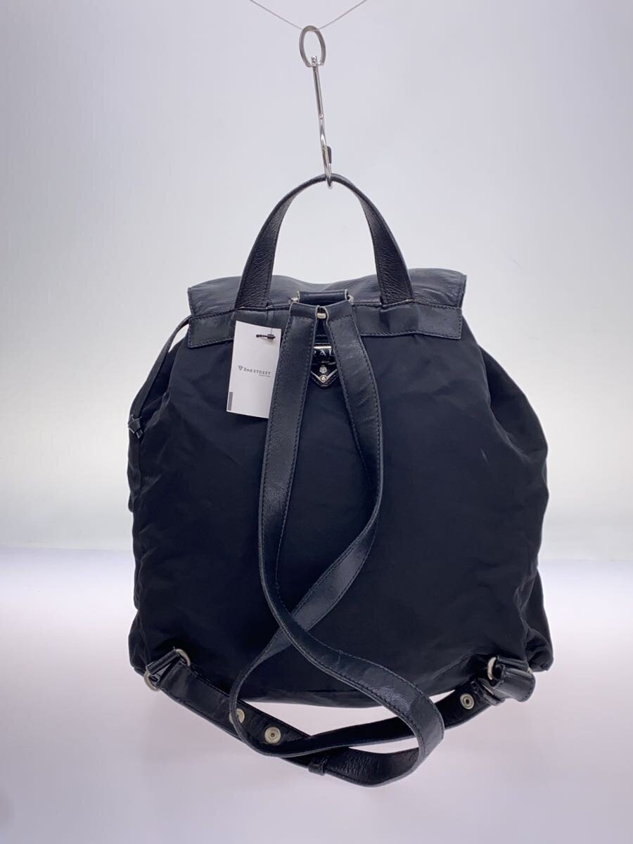 PRADA Drawstring Backpack Nylon Leather Switch BL… - image 3