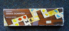 VTG WOODEN ANIMAL DOMINOES 28 PCS W/ORIGINAL BOX