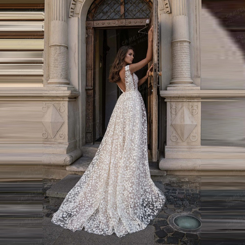 Simple Wedding Dresses A Line Elegant Appliques Sexy Sleeveless Bridal Gowns | eBay Simple Wedding Dresses A Line Elegant Appliques Sexy Sleeveless Bridal Gowns | eBay
