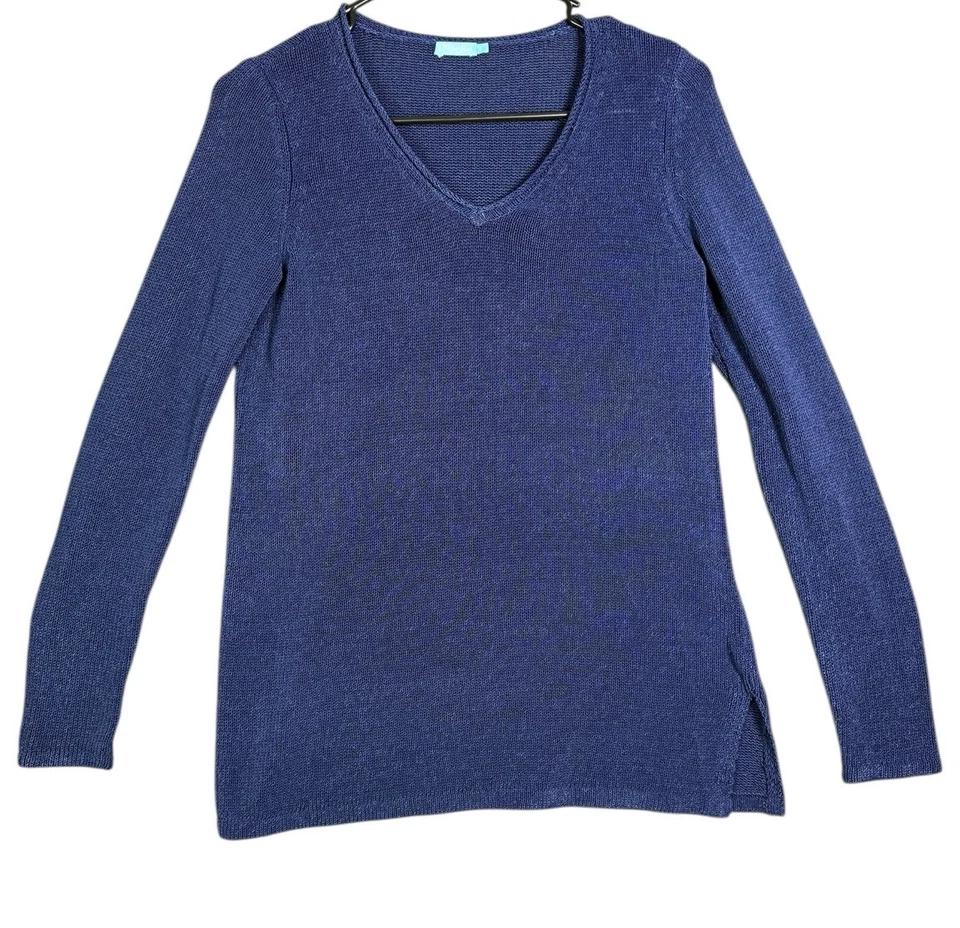 Женщин J. McLaughlin маленький каллум v-образным вырезом вязаный туника верхний свитер темно-синий - Изображение 3 из 4