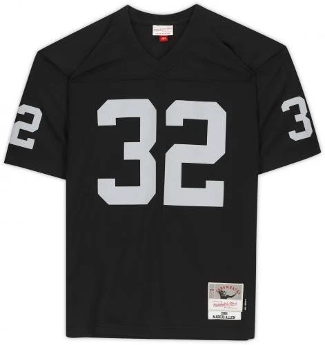 Camiseta deportiva negra firmada por Marcus Allen Vegas Raiders de FRM Mitchell&Ness Rep con "HOF 03" Foto 3 de 4