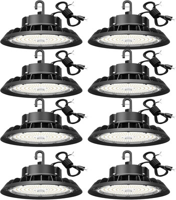 UFO LED High Bay Light 100W 8Pack, High Bay LED Shop Lights 14,000LM Dimmable, 6
