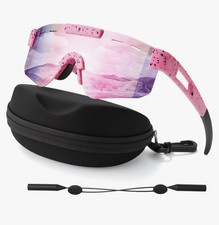 Kids Polarized Sunglasses Youth Baseball Sunglasses for Boys Girls UV400 Pink