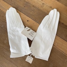 Vintage Saks Fifth Avenue Leather White Gloves NWT Size 6 Washable Small