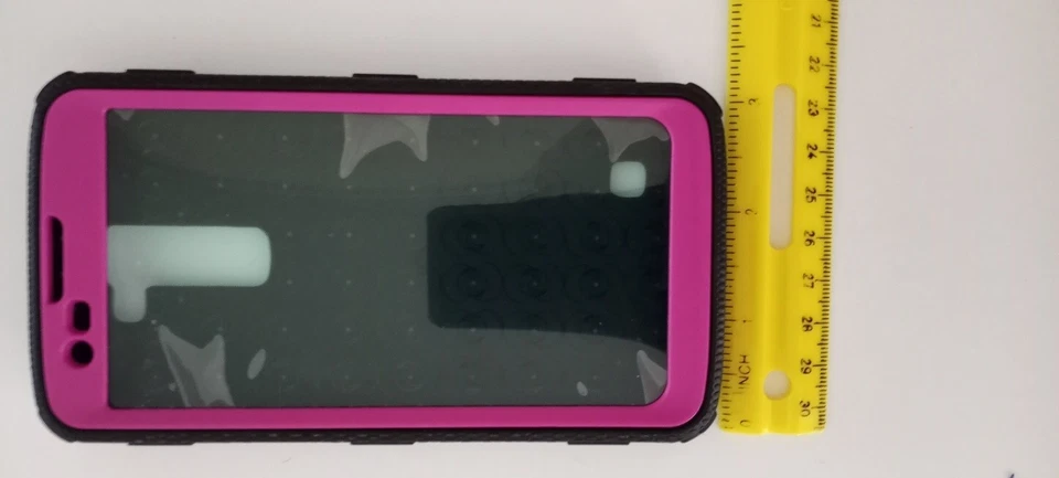 Cubierta Protector Teléfono Completo LG Medida 3" x 6" Rosa y Negro Serie Aegis Foto 3 de 4