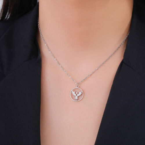 Halskette mit Anhänger Phönix Vogel Edelstahl Modeschmuck Damen Herren Silber DE - Bild 3 von 4