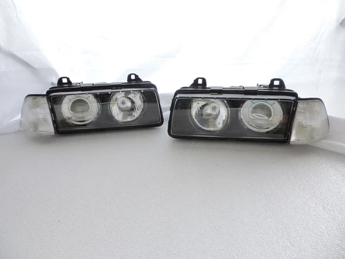 Hella Glass Lens Projector Headlight+Clear Corner Lights For BMW E36 2D COUPE
