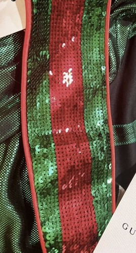 NWT GUCCI 2019 Sequin Red Green Dress Headband Hair Barrette Receipt 38 40 S M L - Picture 18 of 24