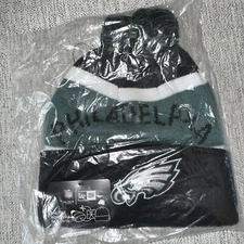 Philadelphia Eagles Hat Team Cuffed Fleece Lined Knit Beanie Removable Pom NFL
