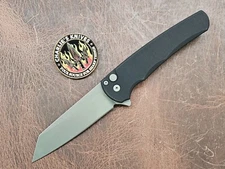 Pro-Tech Malibu Button Lock Flipper Black Stonewash Reverse Tanto MagnaCut 5401