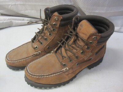 Timberland Brown Leather Ankle Boots Cap Toe A1PHO Men's Size