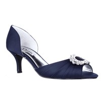 Nina Crystah Embellished Peep Toe Dress Pumps - Navy, 9.5 Us on sale Nina Crystah Embellished Peep Toe Dress Pumps - Navy, 9.5 Us on sale