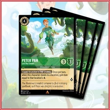 Disney Lorcana TCG: PETER PAN - LOST BOY LEADER x4 Rare Into The Inklands 82/204