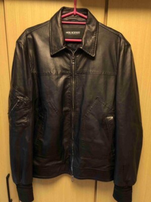 20SS Neil Barrett Lamb Leather Jacket Blouson MA 1 Black L